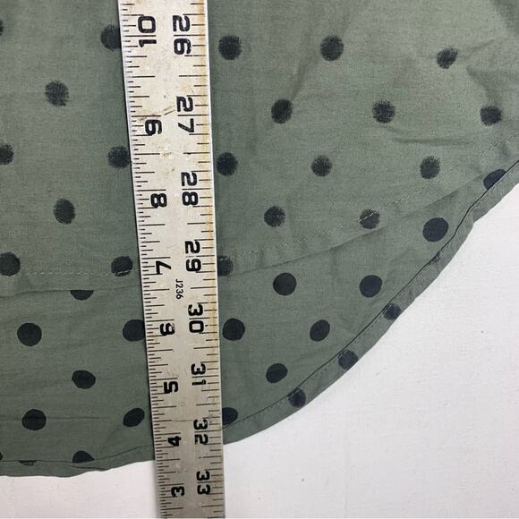 Sundance size medium Green polka dot Tunic Curved Hemline relaxed casual - Picture 9 of 10